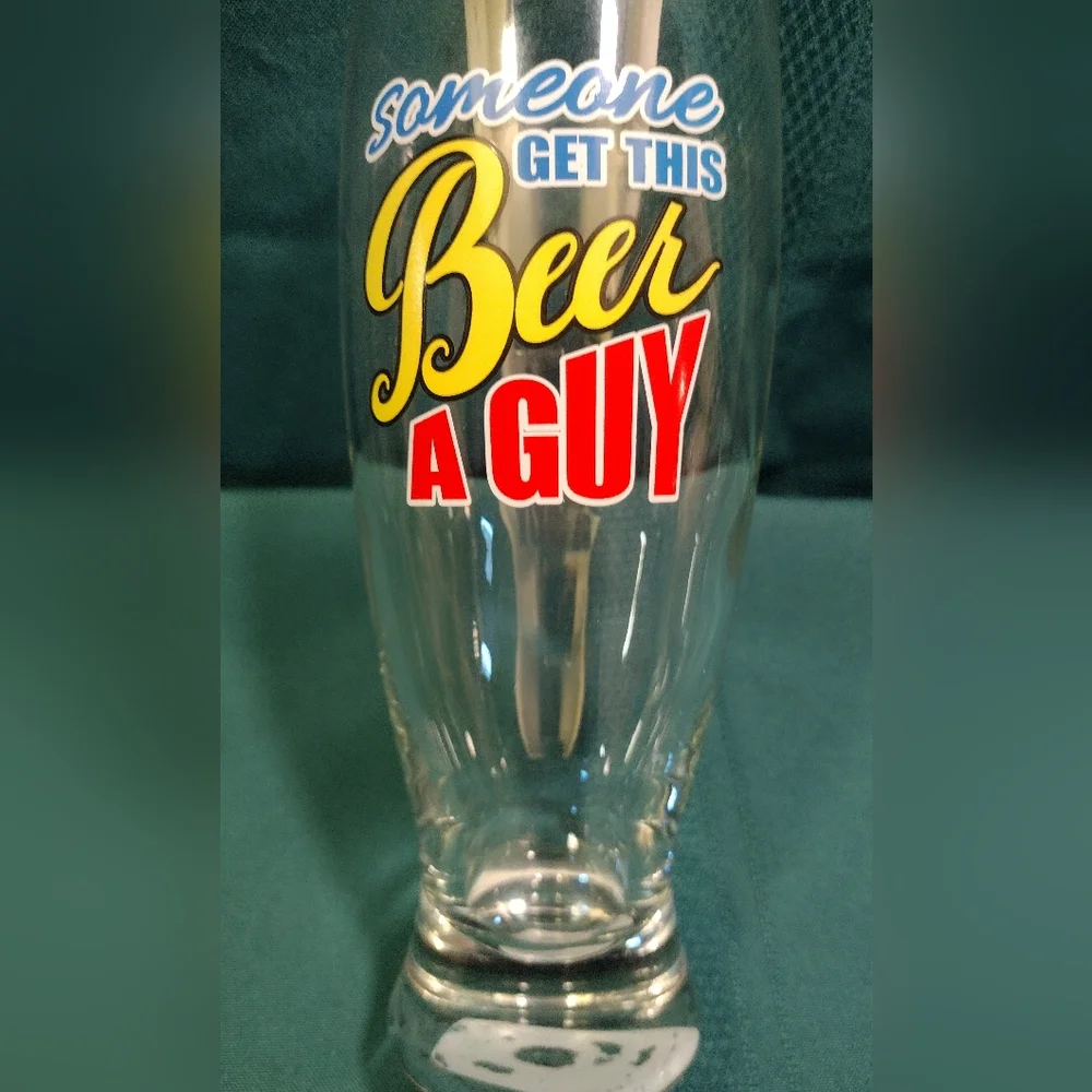 2 NEW Funny Beer/Pilsner Glasses 14.5 OZ